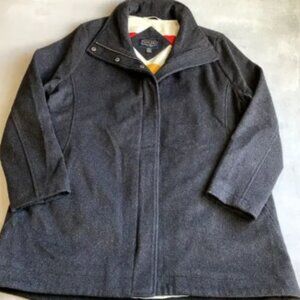 Pendleton Jacket Womens XL Gray Wool Lined Peacoat Trench Hudson Bay Academia‎